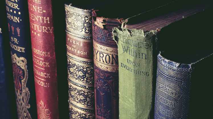 low light photography of books